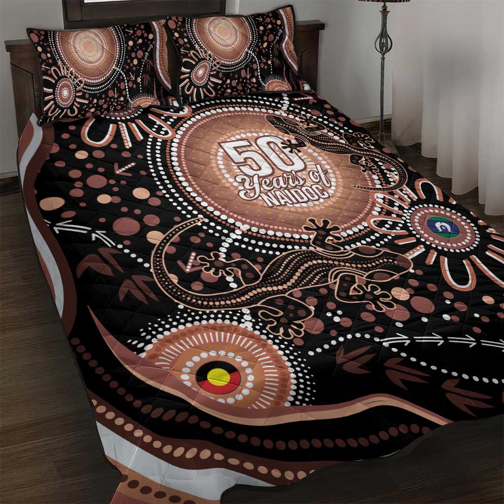 Australia NAIDOC Week Quilt Bed Set Happy 50th Anniversary Brown Version