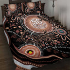 Australia NAIDOC Week Quilt Bed Set Happy 50th Anniversary Brown Version