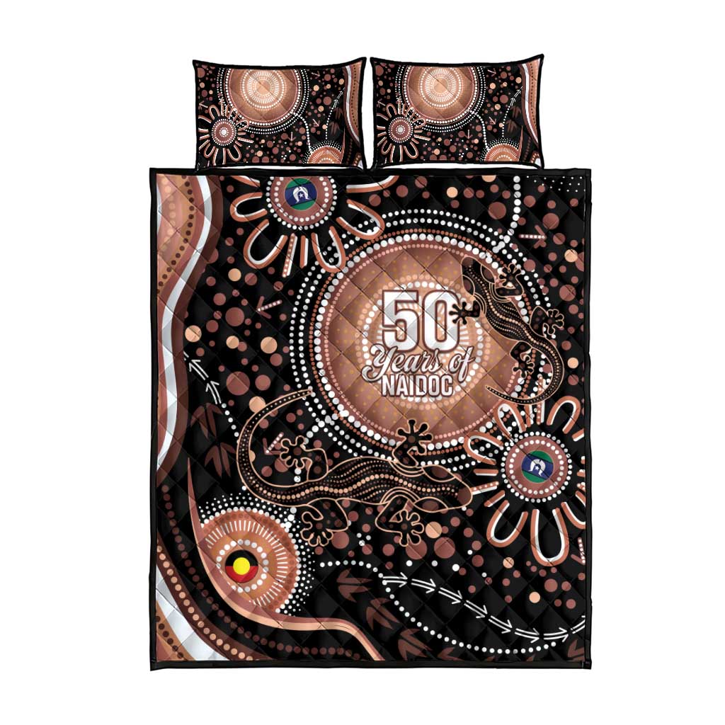 Australia NAIDOC Week Quilt Bed Set Happy 50th Anniversary Brown Version