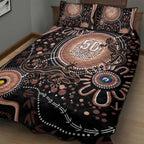 Australia NAIDOC Week Quilt Bed Set Happy 50th Anniversary Brown Version