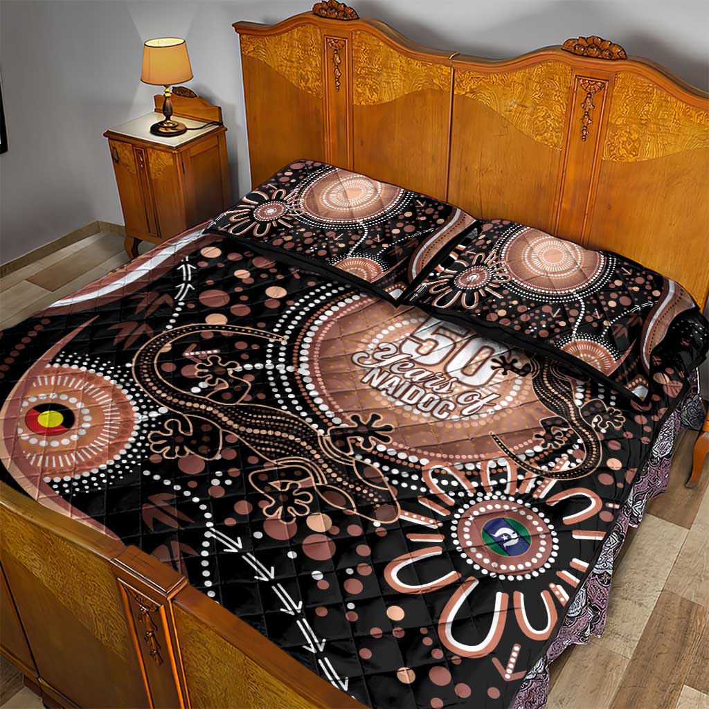 Australia NAIDOC Week Quilt Bed Set Happy 50th Anniversary Brown Version