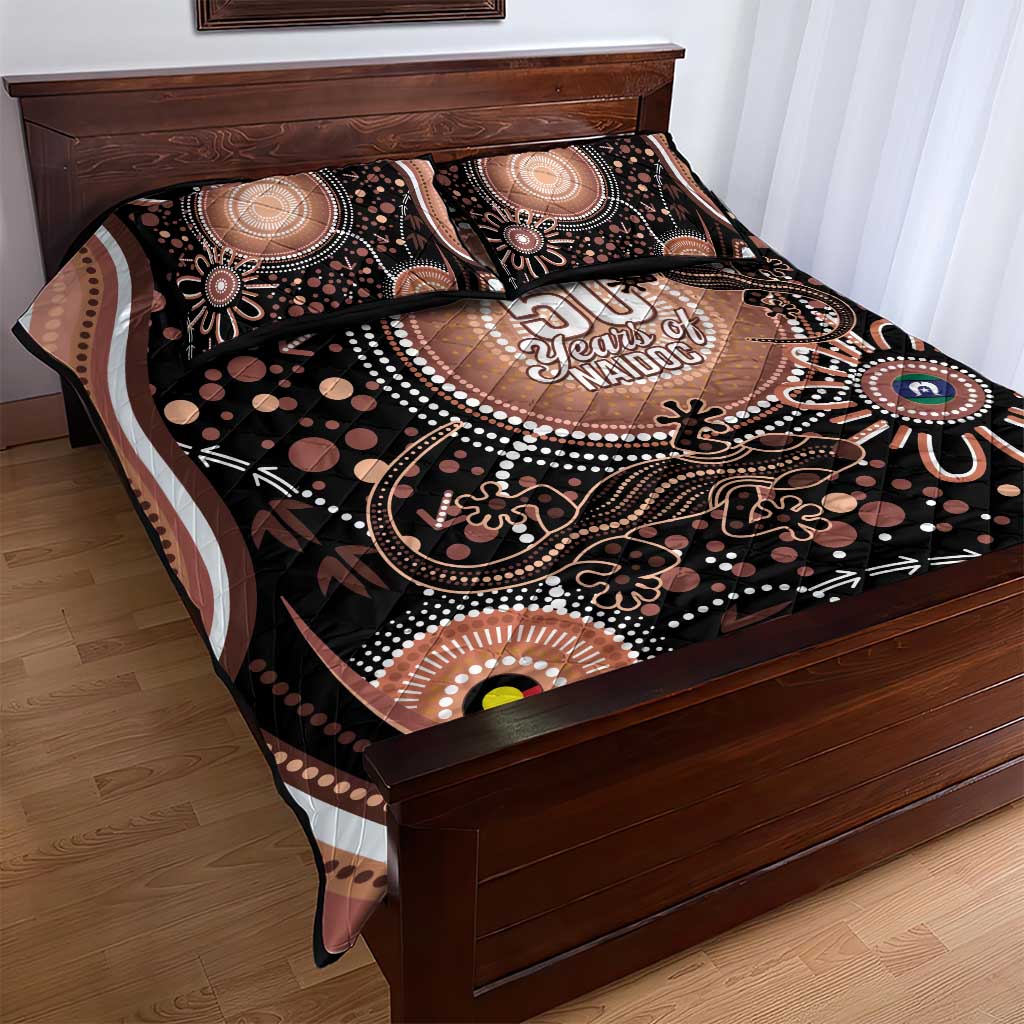 Australia NAIDOC Week Quilt Bed Set Happy 50th Anniversary Brown Version