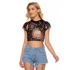 Australia NAIDOC Week Raglan Cropped T Shirt Happy 50th Anniversary Brown Version