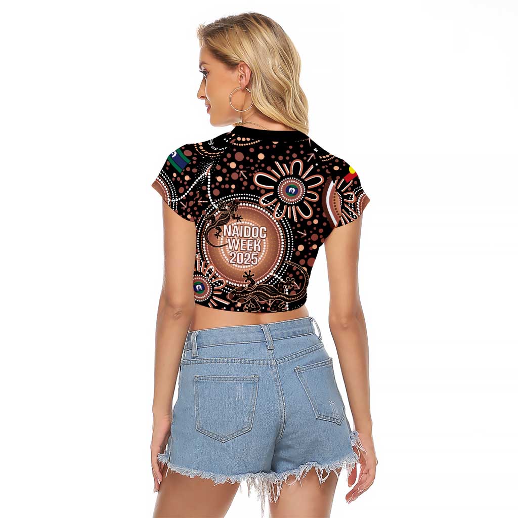 Australia NAIDOC Week Raglan Cropped T Shirt Happy 50th Anniversary Brown Version