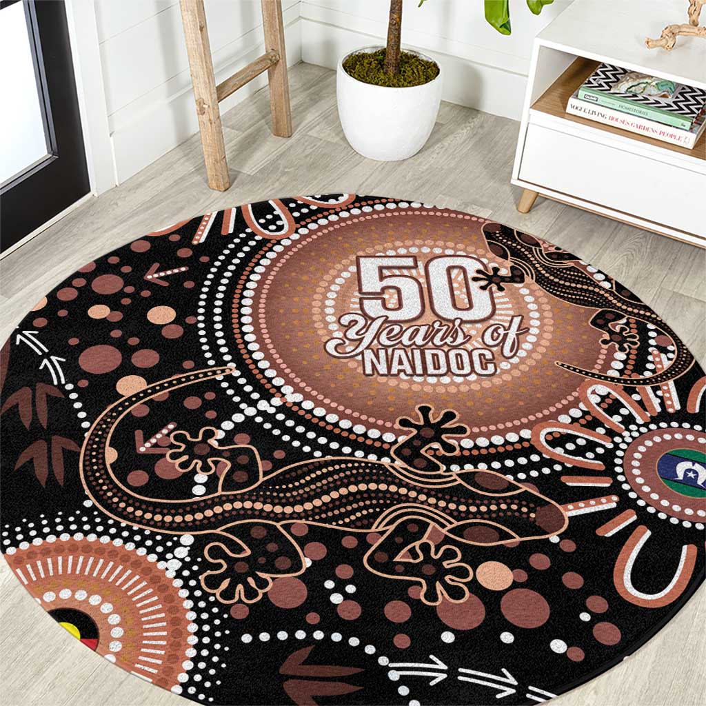 Australia NAIDOC Week Round Carpet Happy 50th Anniversary Brown Version