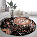 Australia NAIDOC Week Round Carpet Happy 50th Anniversary Brown Version