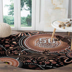 Australia NAIDOC Week Round Carpet Happy 50th Anniversary Brown Version