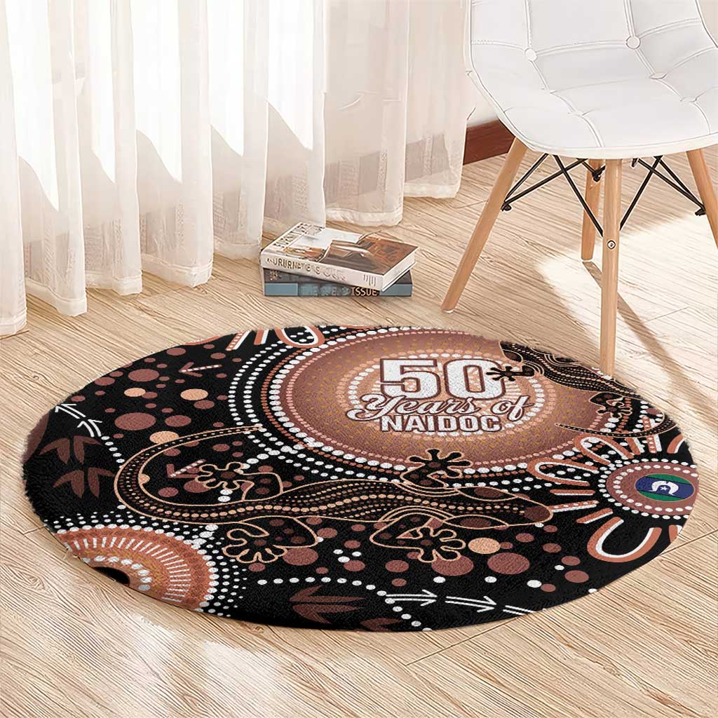 Australia NAIDOC Week Round Carpet Happy 50th Anniversary Brown Version