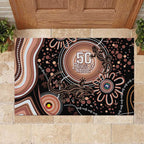 Australia NAIDOC Week Rubber Doormat Happy 50th Anniversary Brown Version