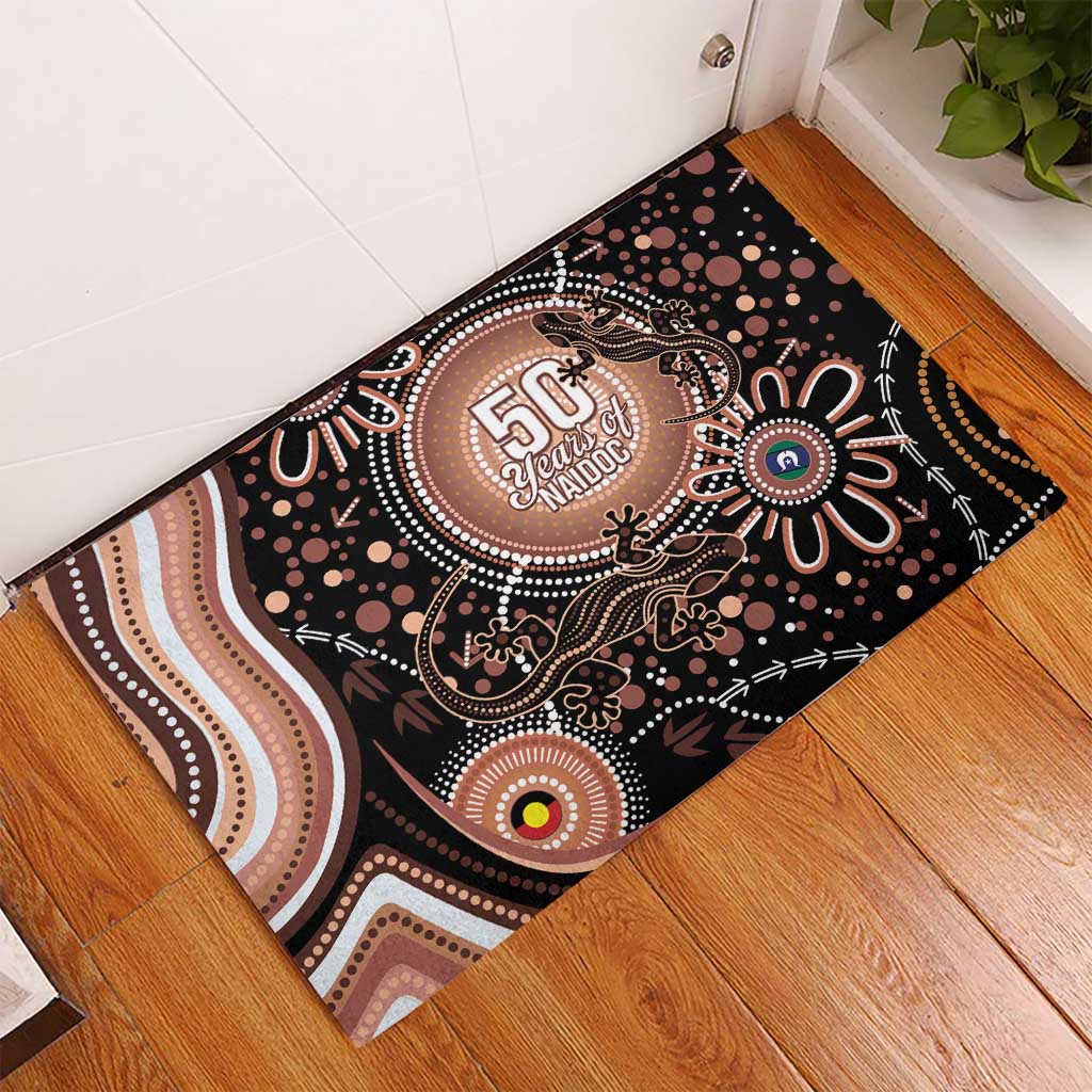 Australia NAIDOC Week Rubber Doormat Happy 50th Anniversary Brown Version