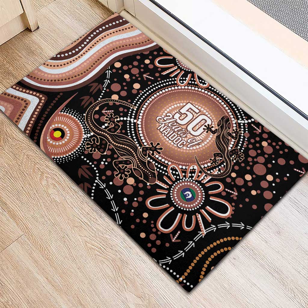Australia NAIDOC Week Rubber Doormat Happy 50th Anniversary Brown Version