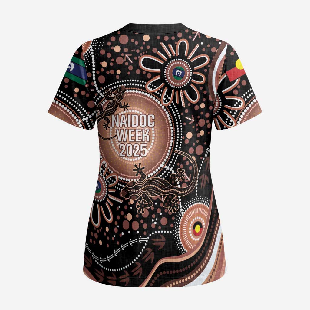 Australia NAIDOC Week Scrub Top Happy 50th Anniversary Brown Version - Aussie Hoodie