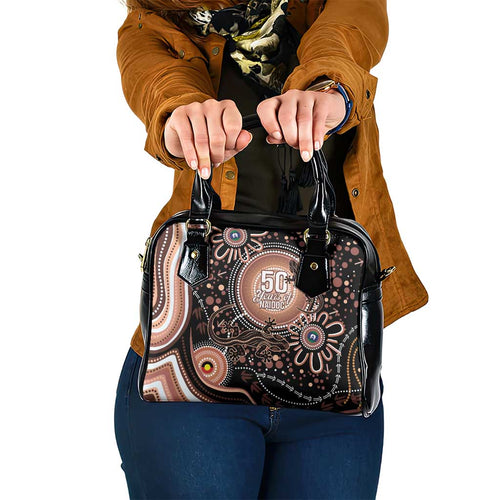 Australia NAIDOC Week Shoulder Handbag Happy 50th Anniversary Brown Version