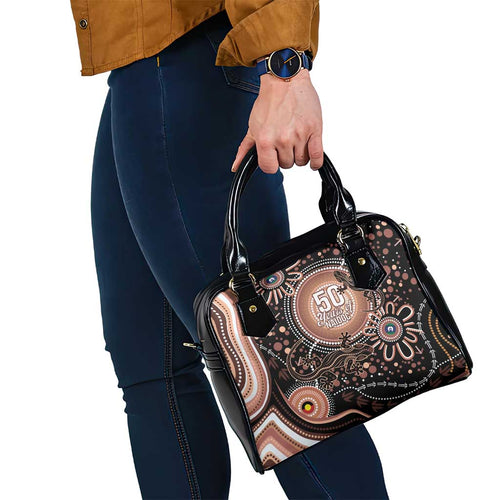 Australia NAIDOC Week Shoulder Handbag Happy 50th Anniversary Brown Version