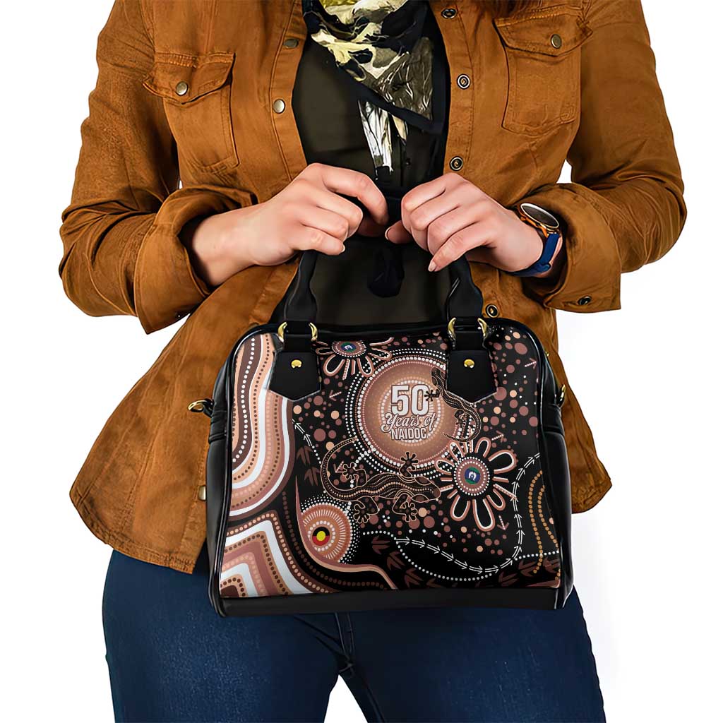 Australia NAIDOC Week Shoulder Handbag Happy 50th Anniversary Brown Version