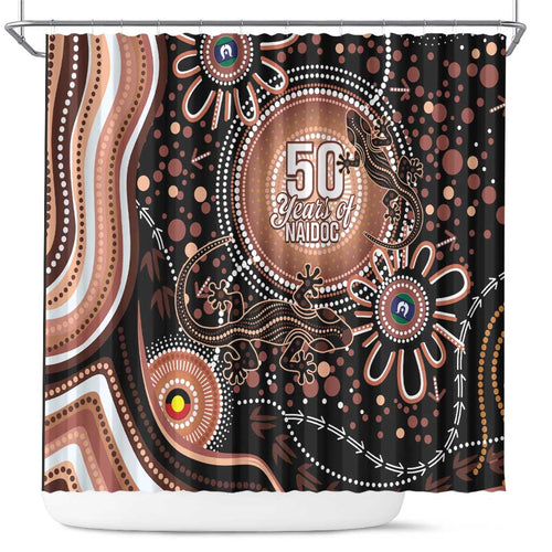 Australia NAIDOC Week Shower Curtain Happy 50th Anniversary Brown Version