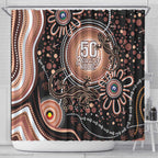 Australia NAIDOC Week Shower Curtain Happy 50th Anniversary Brown Version