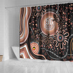 Australia NAIDOC Week Shower Curtain Happy 50th Anniversary Brown Version