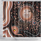 Australia NAIDOC Week Shower Curtain Happy 50th Anniversary Brown Version