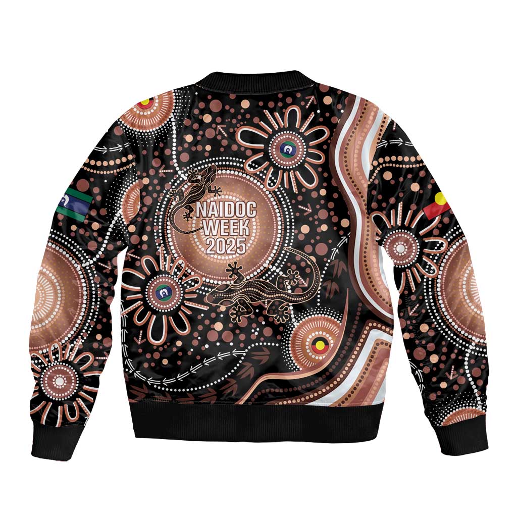 Australia NAIDOC Week Sleeve Zip Bomber Jacket Happy 50th Anniversary Brown Version