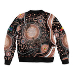 Australia NAIDOC Week Sleeve Zip Bomber Jacket Happy 50th Anniversary Brown Version