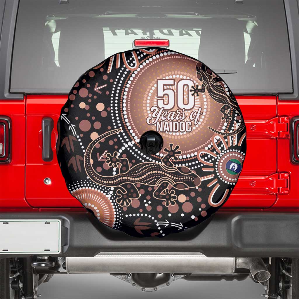 Australia NAIDOC Week Spare Tire Cover Happy 50th Anniversary Brown Version