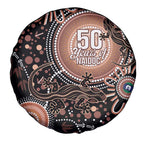 Australia NAIDOC Week Spare Tire Cover Happy 50th Anniversary Brown Version