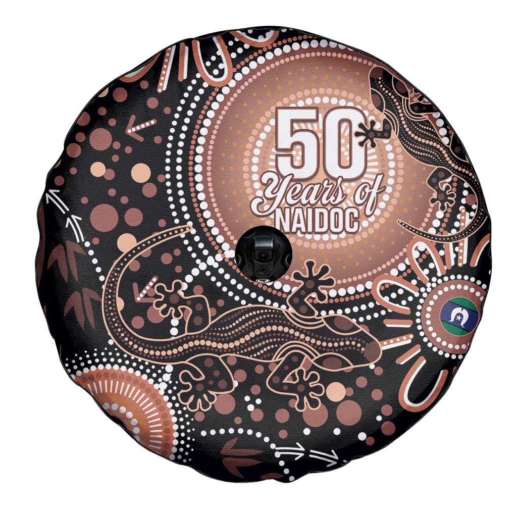 Australia NAIDOC Week Spare Tire Cover Happy 50th Anniversary Brown Version