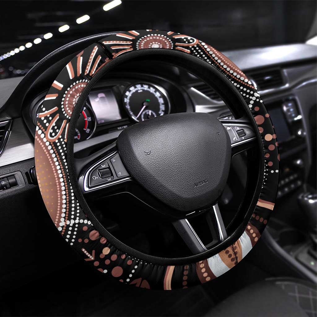 Australia NAIDOC Week Steering Wheel Cover Happy 50th Anniversary Brown Version
