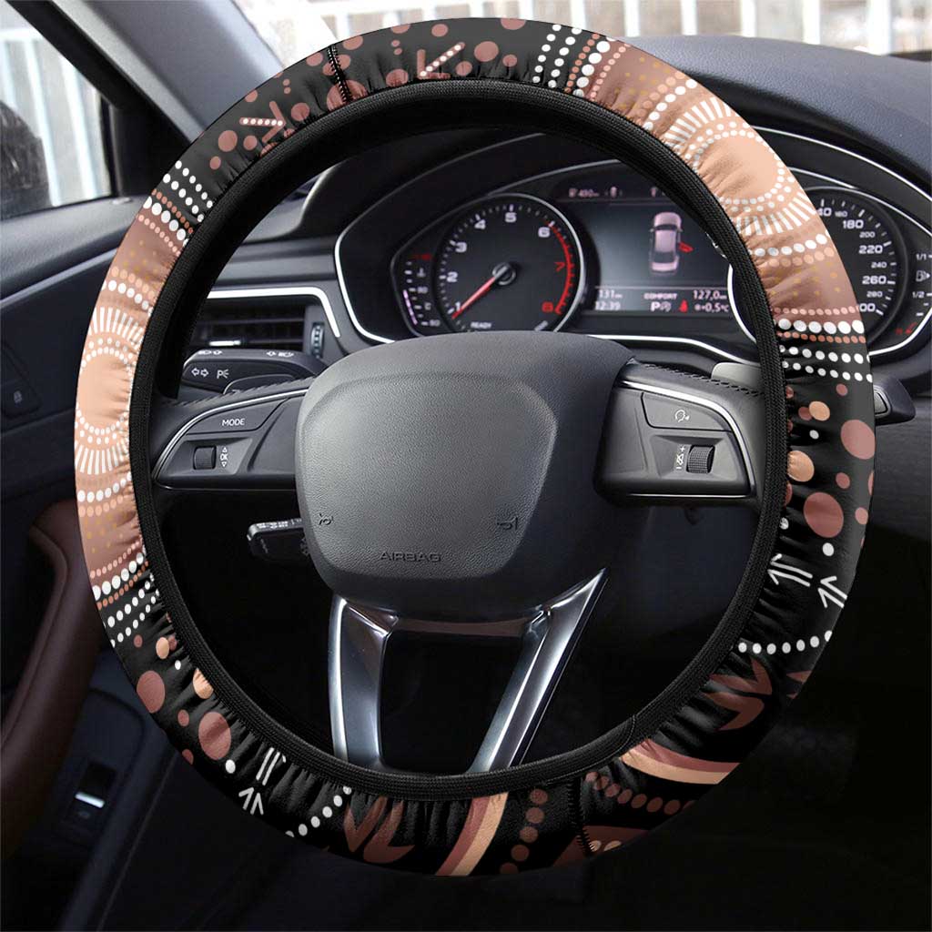 Australia NAIDOC Week Steering Wheel Cover Happy 50th Anniversary Brown Version
