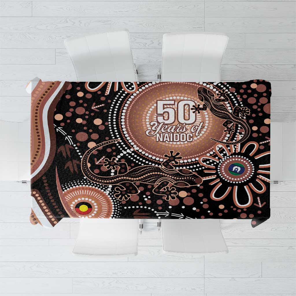 Australia NAIDOC Week Tablecloth Happy 50th Anniversary Brown Version