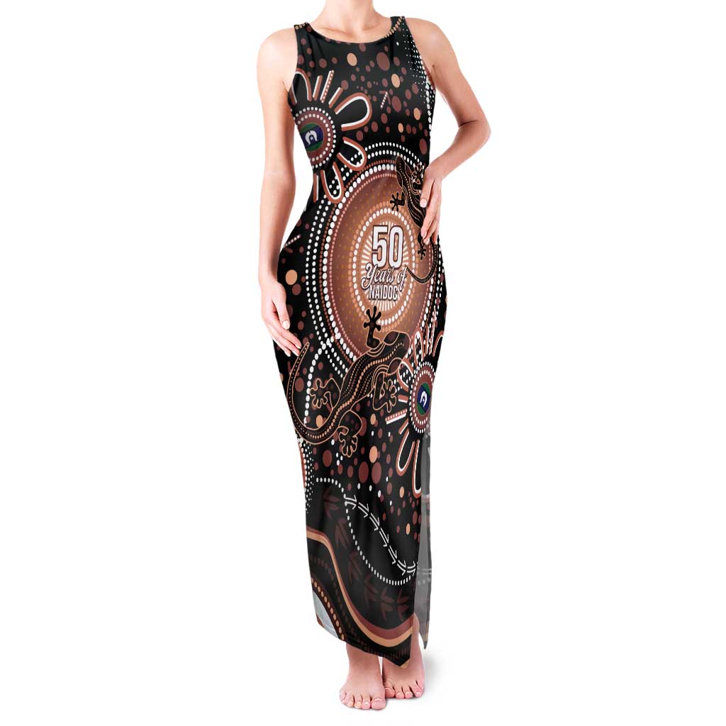 Australia NAIDOC Week Tank Maxi Dress Happy 50th Anniversary Brown Version