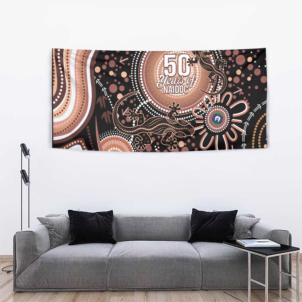 Australia NAIDOC Week Tapestry Happy 50th Anniversary Brown Version