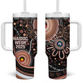 Australia NAIDOC Week Tumbler With Handle Happy 50th Anniversary Brown Version