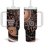 Australia NAIDOC Week Tumbler With Handle Happy 50th Anniversary Brown Version