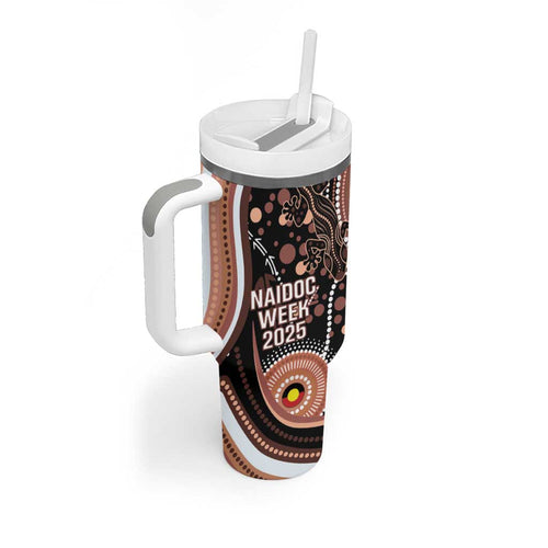Australia NAIDOC Week Tumbler With Handle Happy 50th Anniversary Brown Version