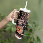 Australia NAIDOC Week Tumbler With Handle Happy 50th Anniversary Brown Version