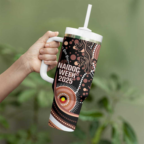 Australia NAIDOC Week Tumbler With Handle Happy 50th Anniversary Brown Version