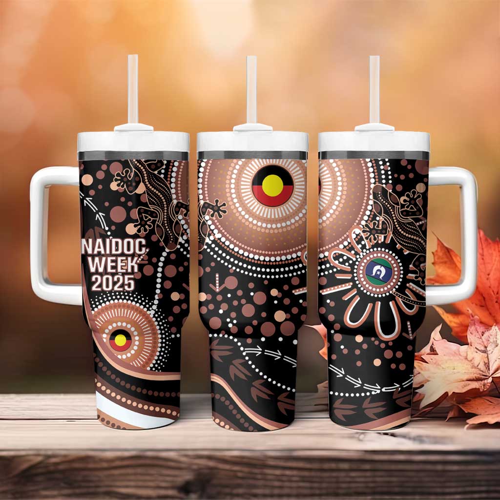 Australia NAIDOC Week Tumbler With Handle Happy 50th Anniversary Brown Version