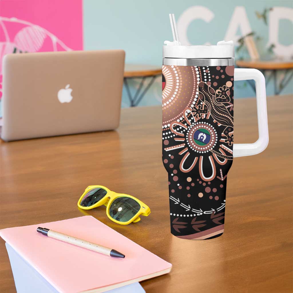 Australia NAIDOC Week Tumbler With Handle Happy 50th Anniversary Brown Version