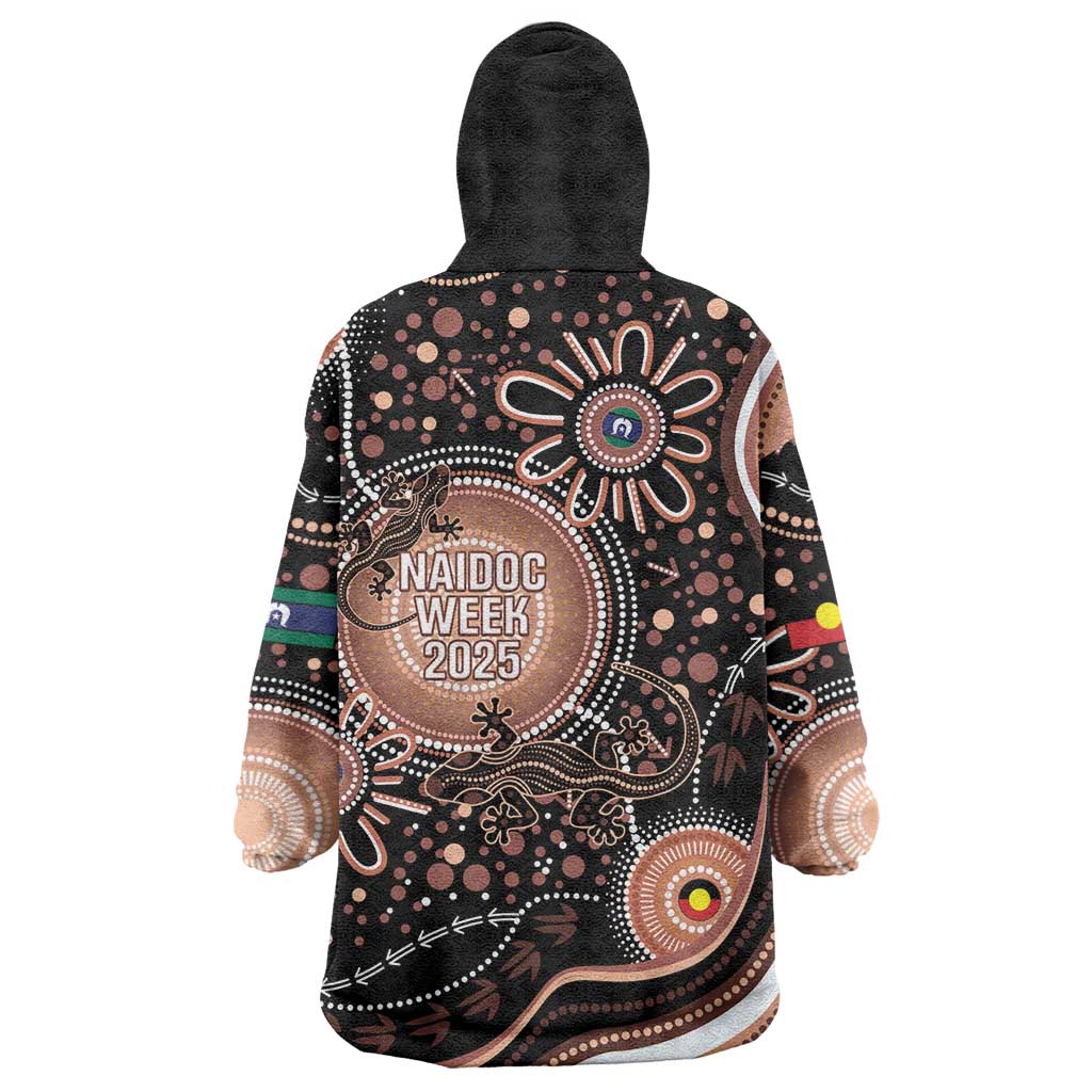 Australia NAIDOC Week Wearable Blanket Hoodie Happy 50th Anniversary Brown Version