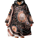 Australia NAIDOC Week Wearable Blanket Hoodie Happy 50th Anniversary Brown Version