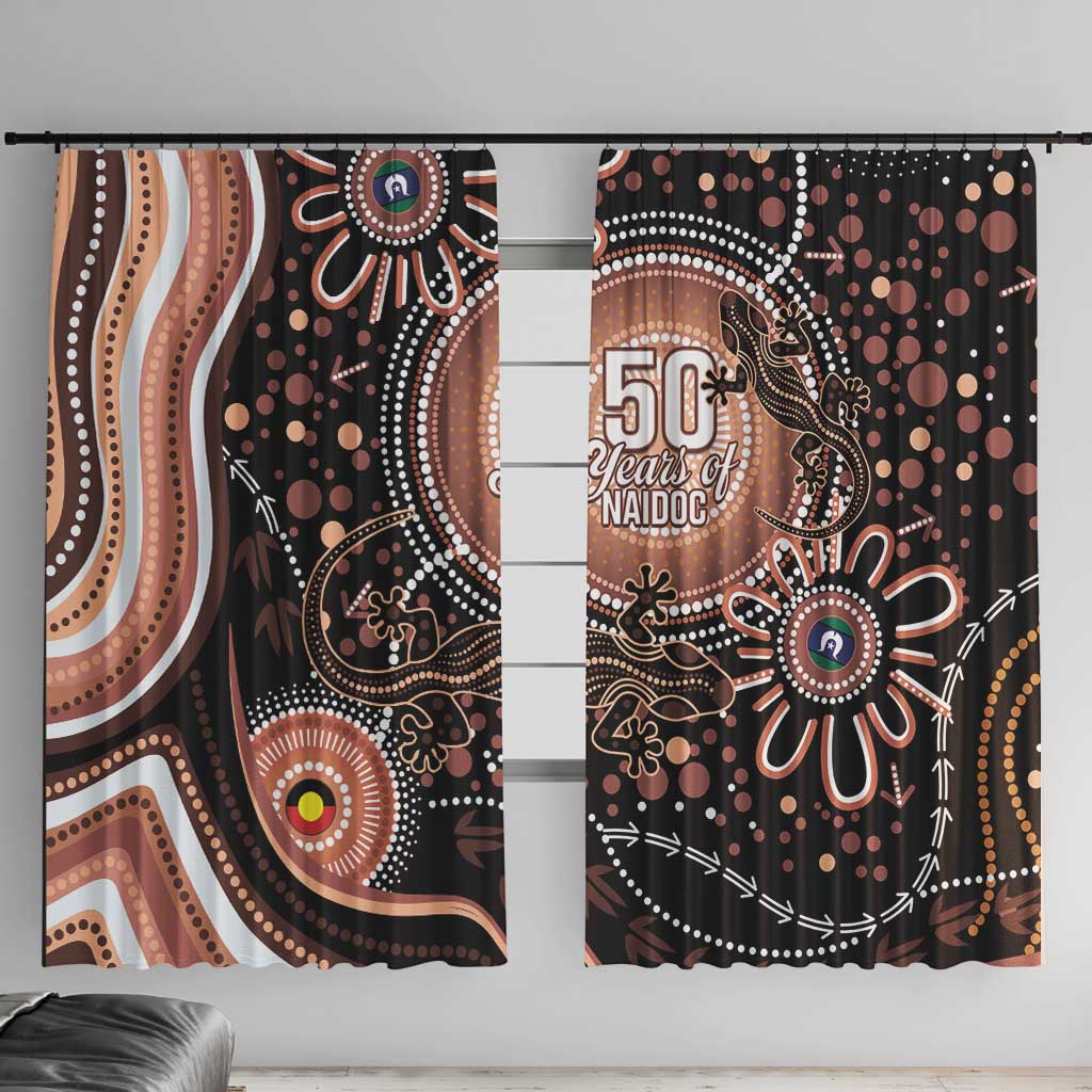 Australia NAIDOC Week Window Curtain Happy 50th Anniversary Brown Version