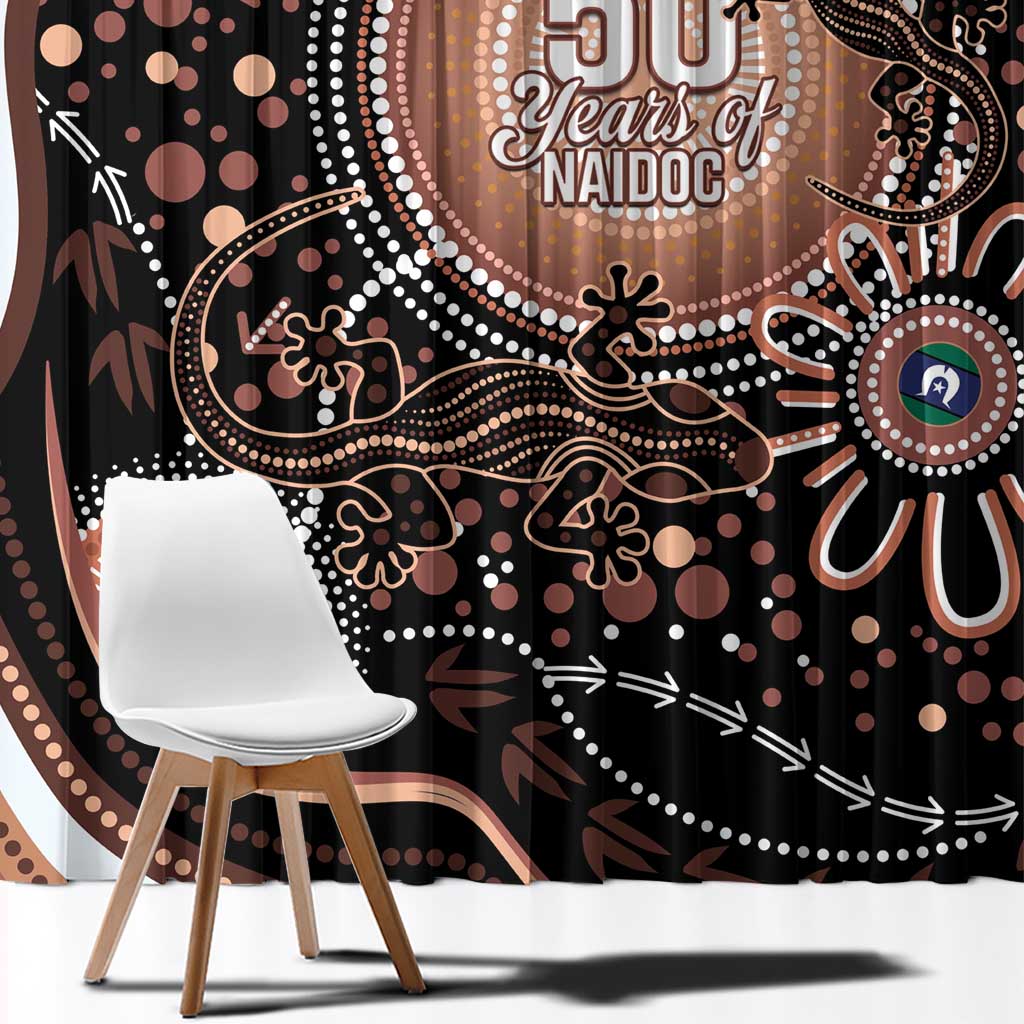 Australia NAIDOC Week Window Curtain Happy 50th Anniversary Brown Version