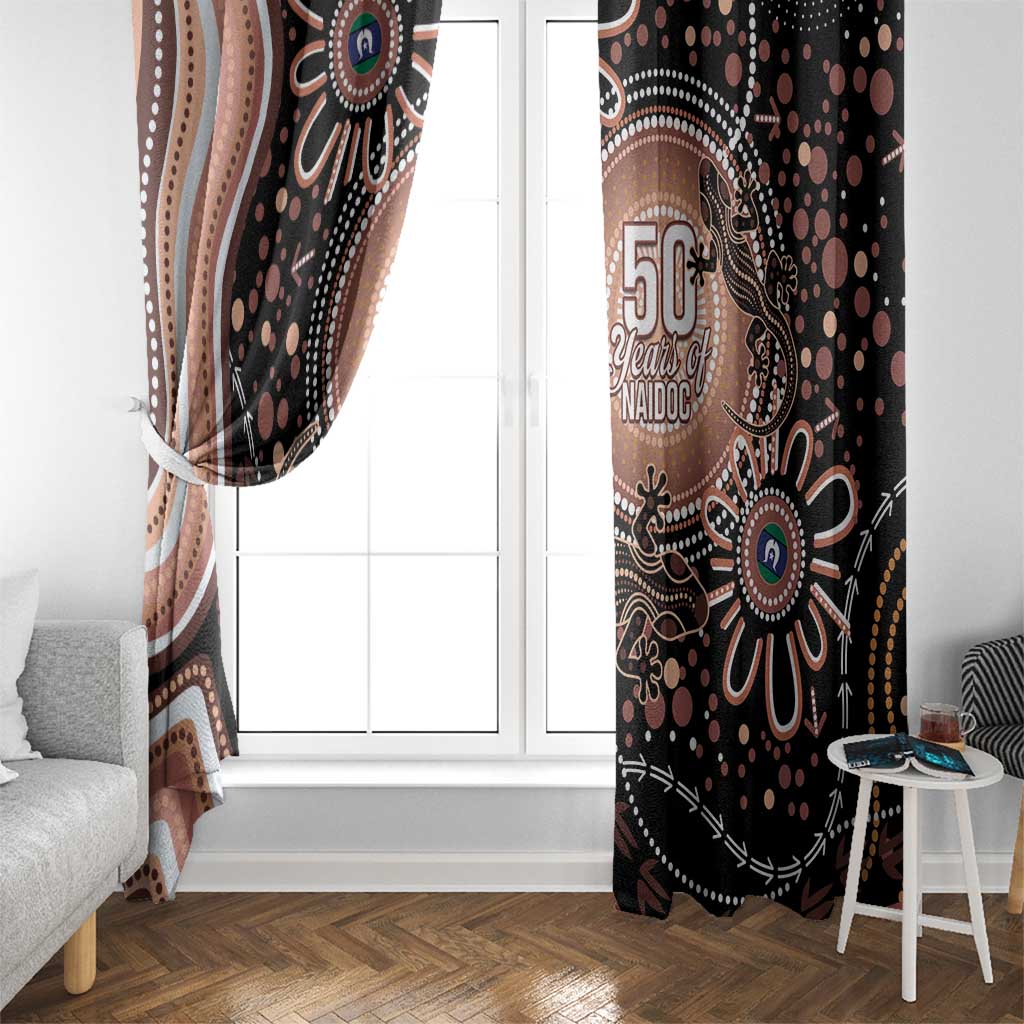 Australia NAIDOC Week Window Curtain Happy 50th Anniversary Brown Version