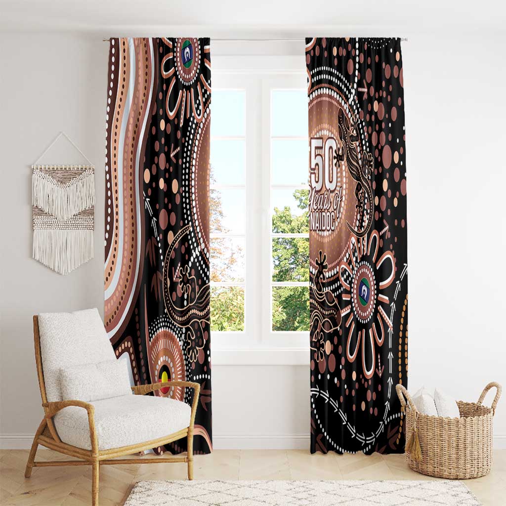 Australia NAIDOC Week Window Curtain Happy 50th Anniversary Brown Version