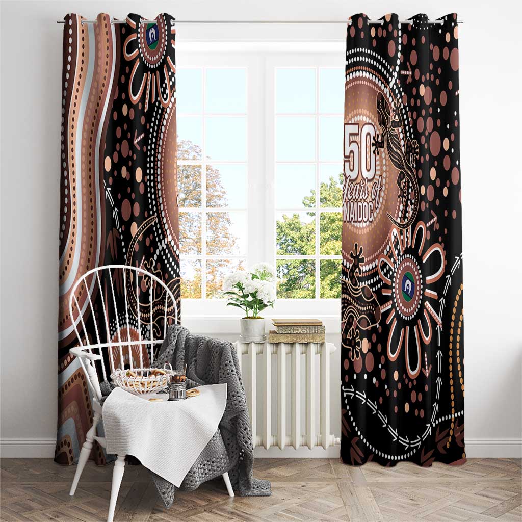 Australia NAIDOC Week Window Curtain Happy 50th Anniversary Brown Version
