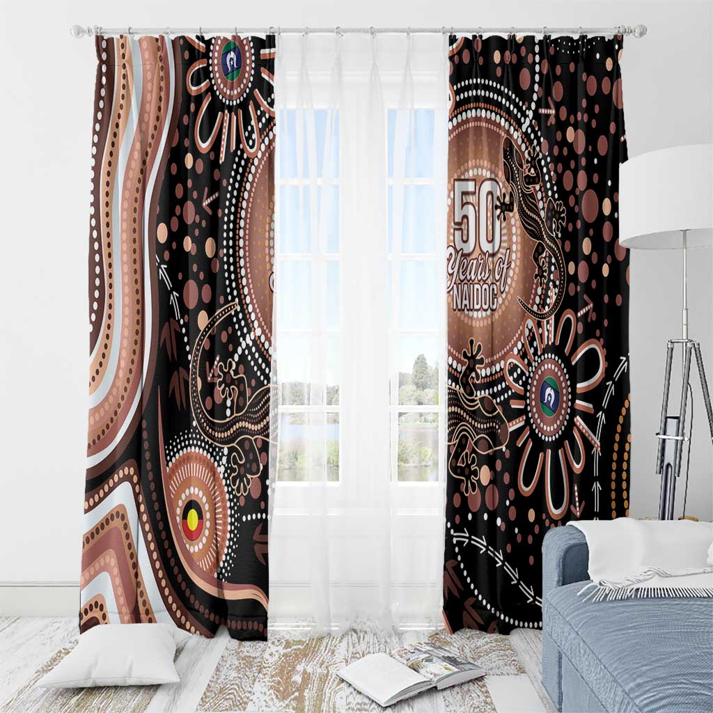 Australia NAIDOC Week Window Curtain Happy 50th Anniversary Brown Version