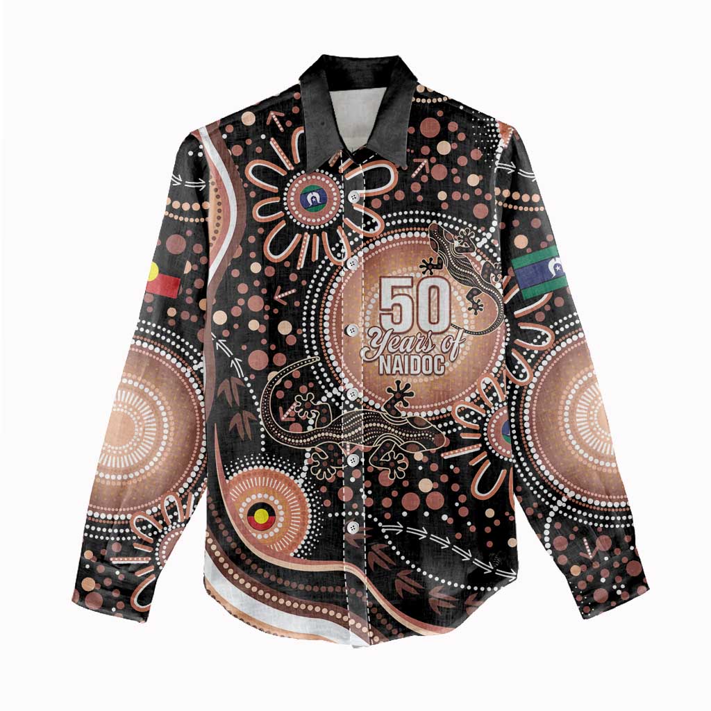 Australia NAIDOC Week Women Casual Shirt Happy 50th Anniversary Brown Version