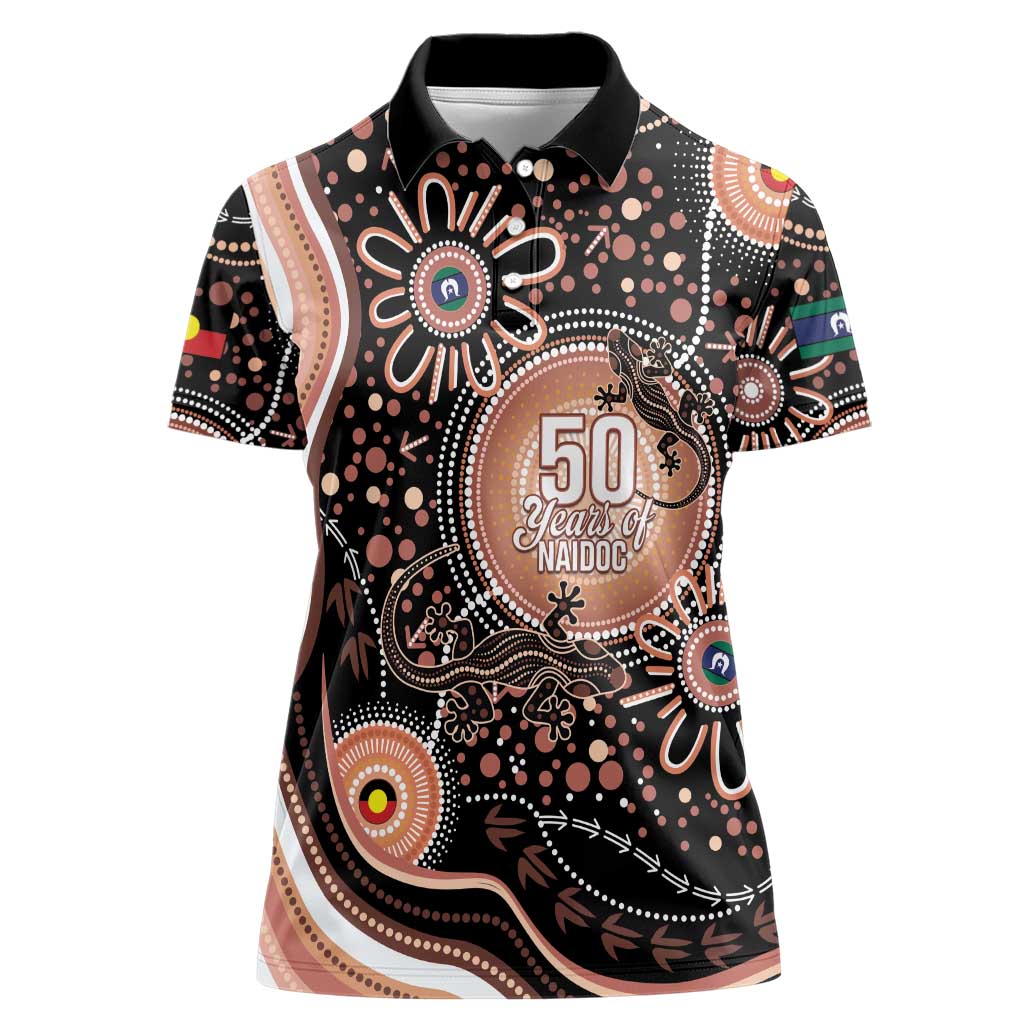 Australia NAIDOC Week Women Polo Shirt Happy 50th Anniversary Brown Version